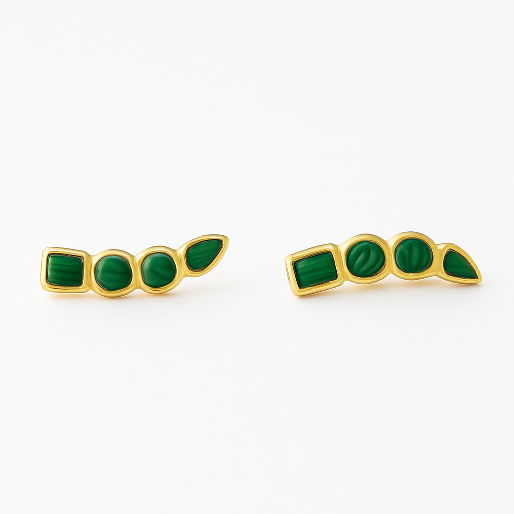 malachite arch earrings