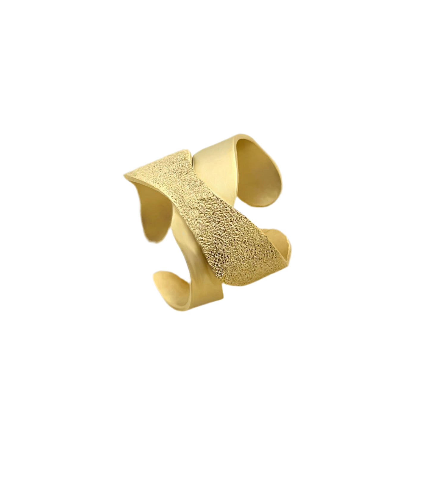 Crossed dotted ring