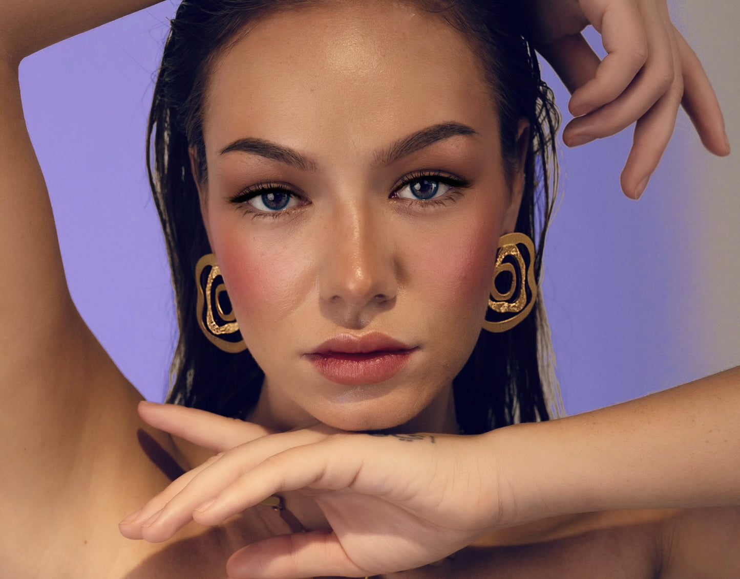 Dotted galaxy earrings