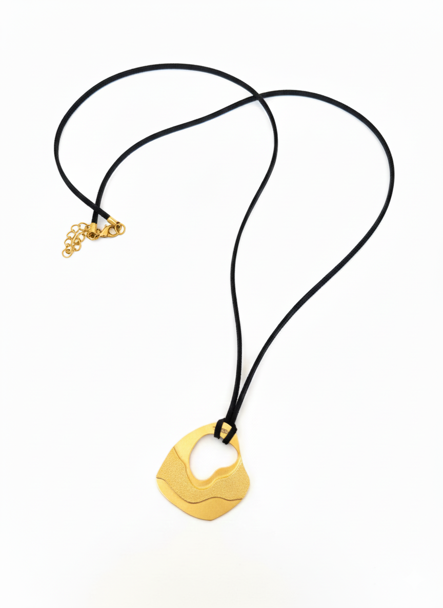 Black suede with gold pendant