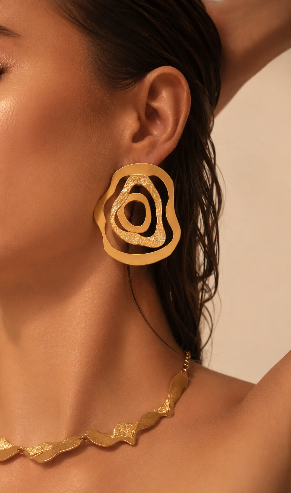 Dotted galaxy earrings