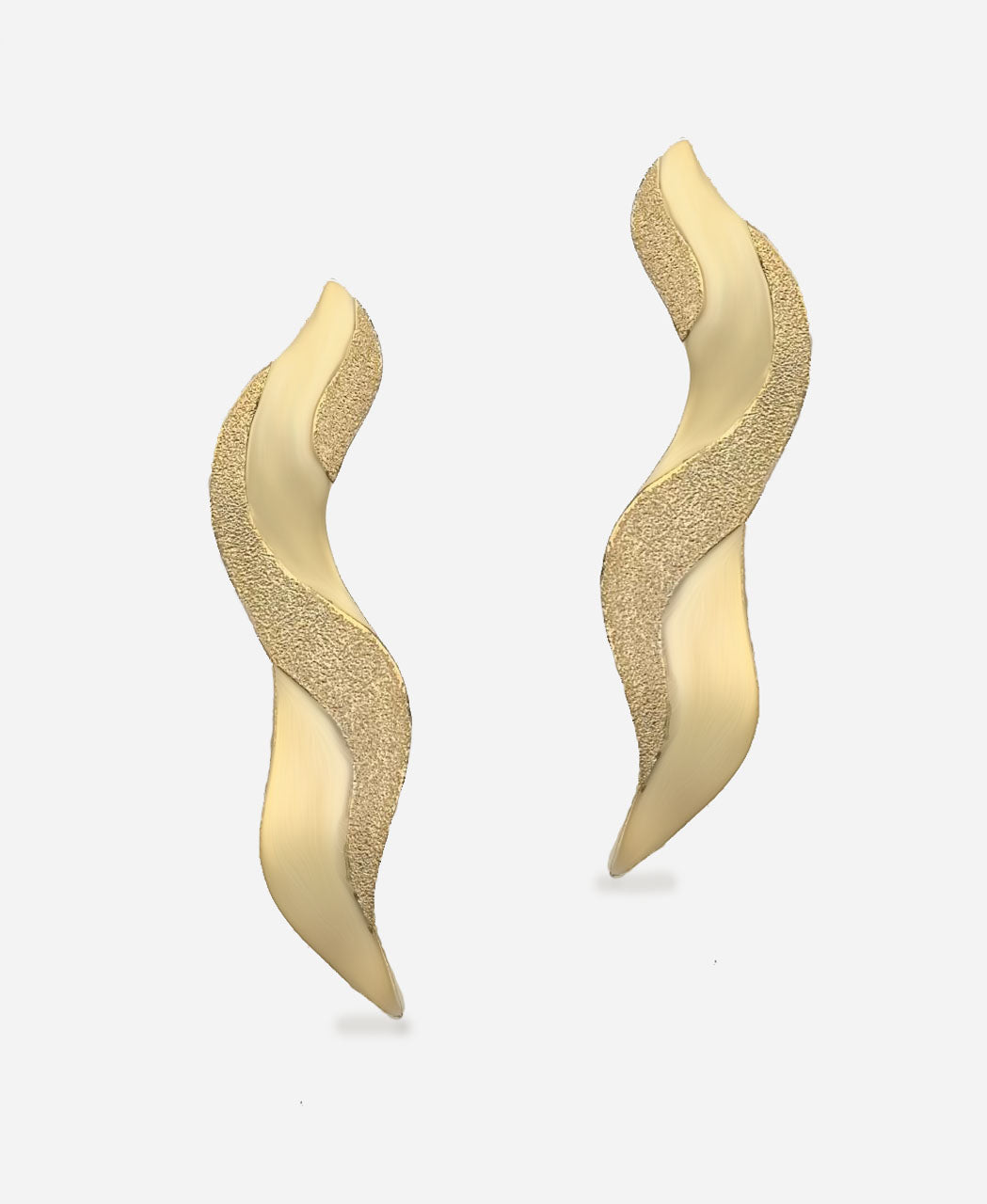Dotted golden wave earrings
