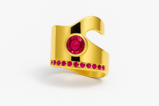 Pink zircon ring