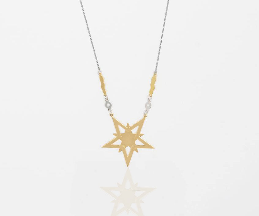 Golden star necklace