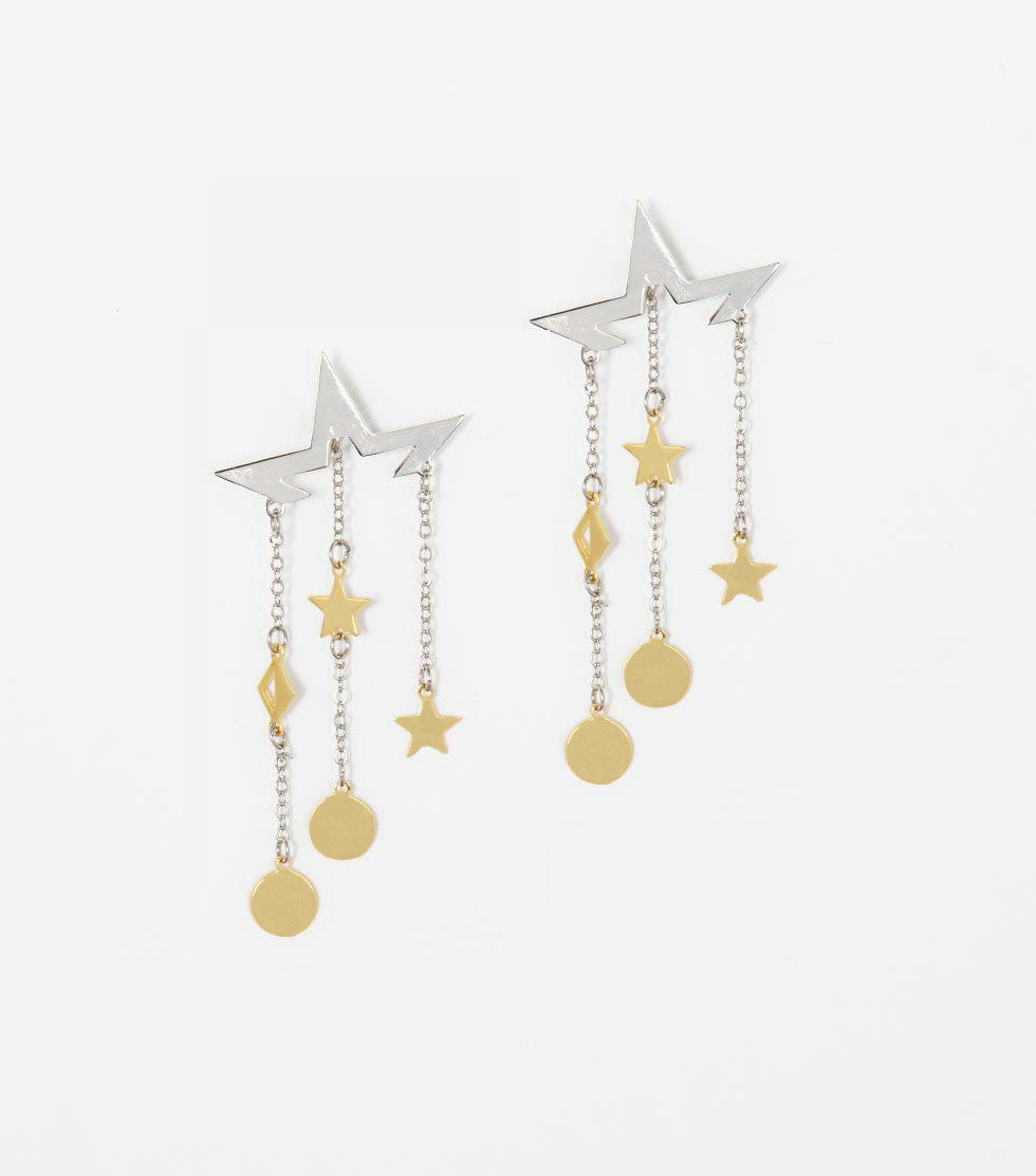 Silver star earrings