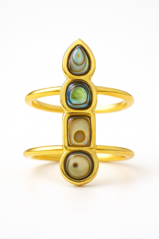 Golden stone ring