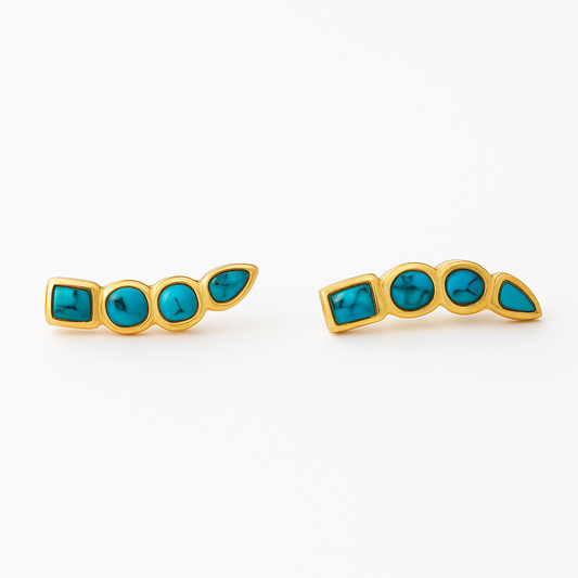 malachite arch earrings