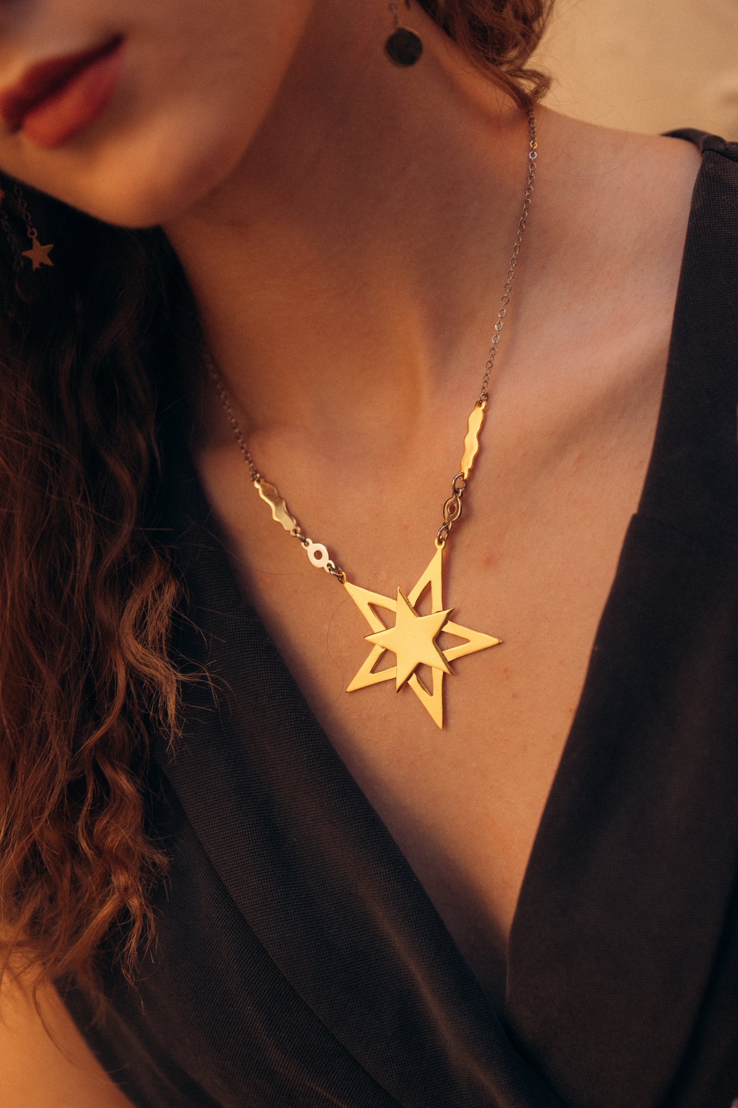 Golden star necklace