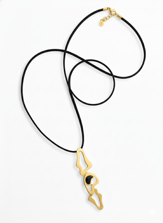 black sueded cord necklace 1