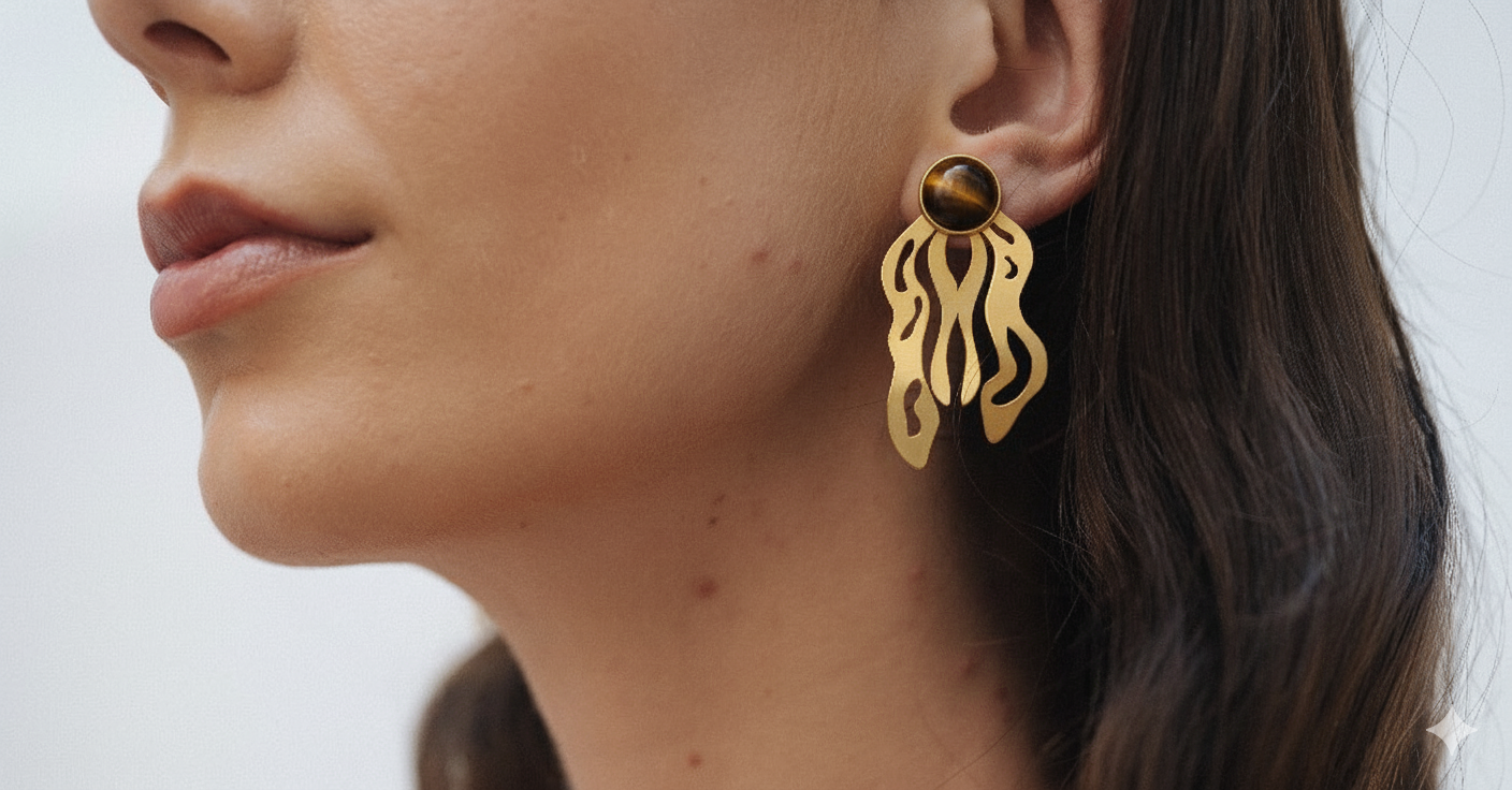 Treqouise wavy earrings