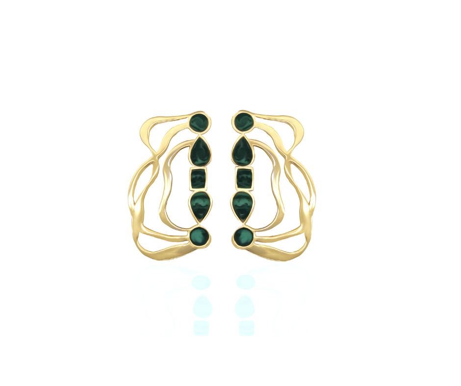 THE MALACHITE WAVES EARRINGS