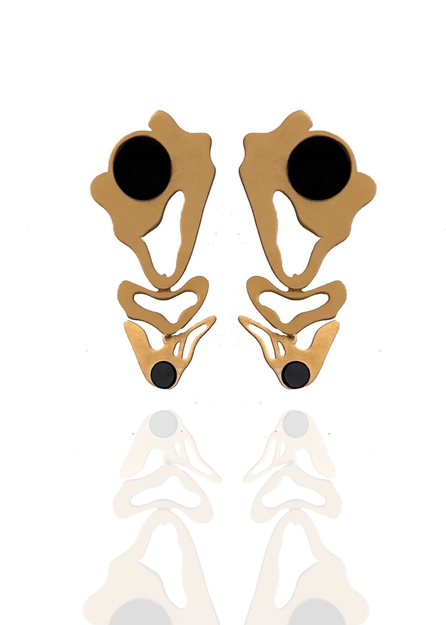 Black x gold crust earrings 2